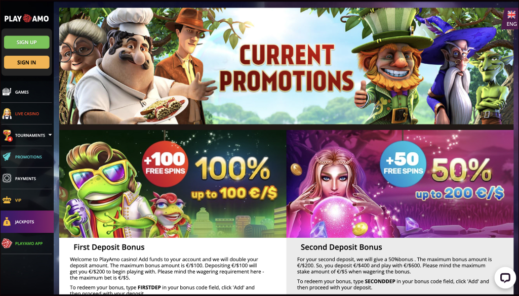 Playamo Casino Bonuses and Promotions