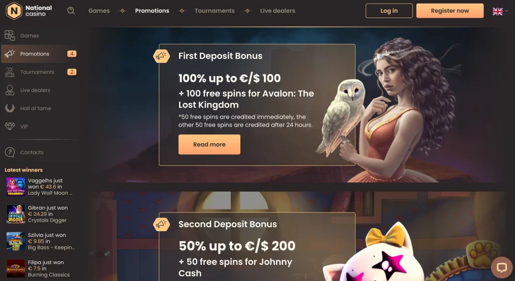 National online casino - welcome bonus