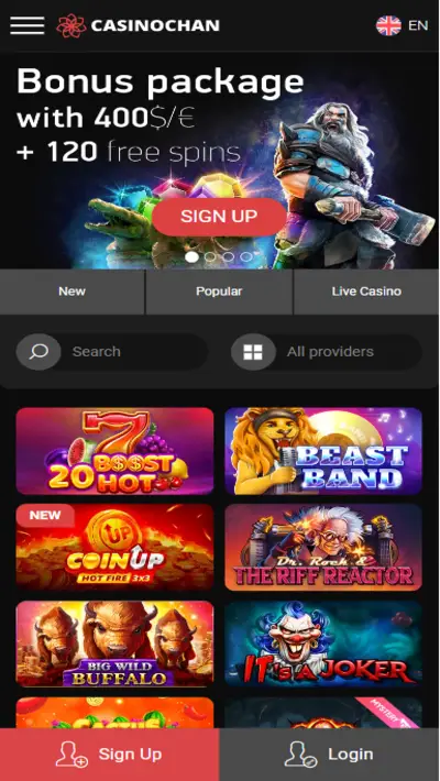 CasinoChan site mobile