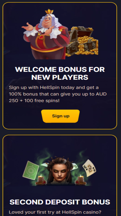 Hellspin welcome bonus mobile