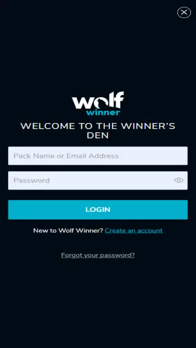 Wolf Winner login mobile