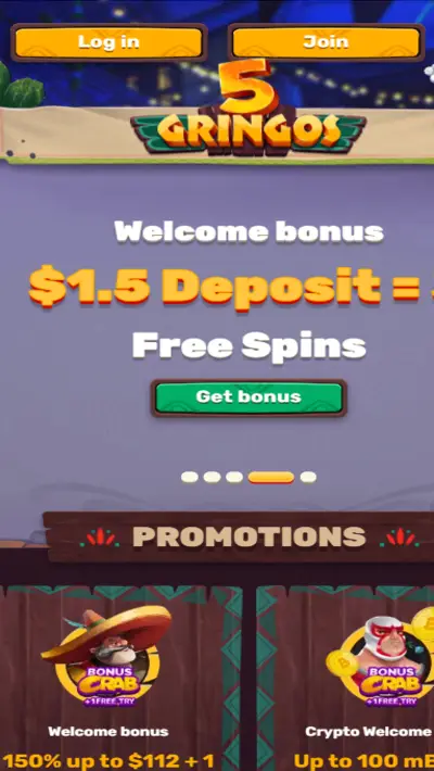 5gringos casino bonus mobile